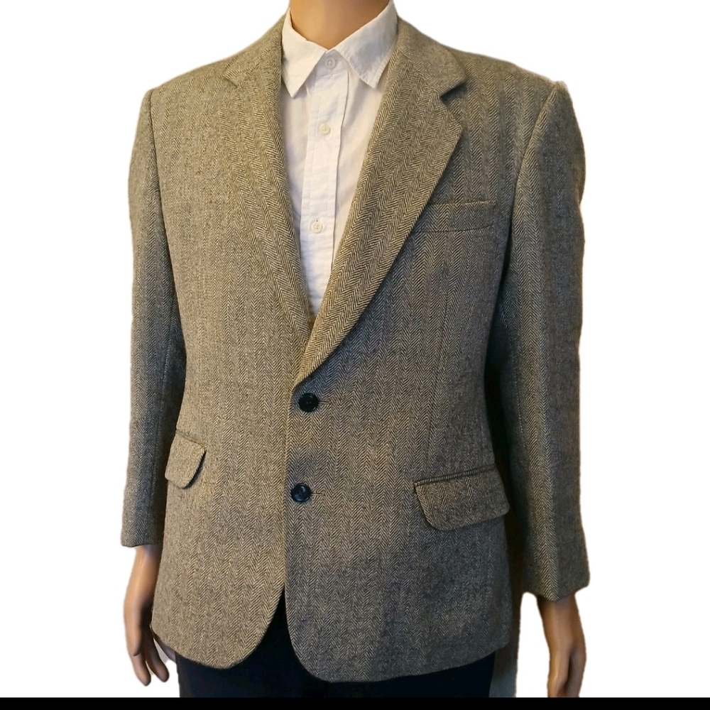 Jlopes Sz 37 Classic Gray Men's Blazer Two button Preowed Wool